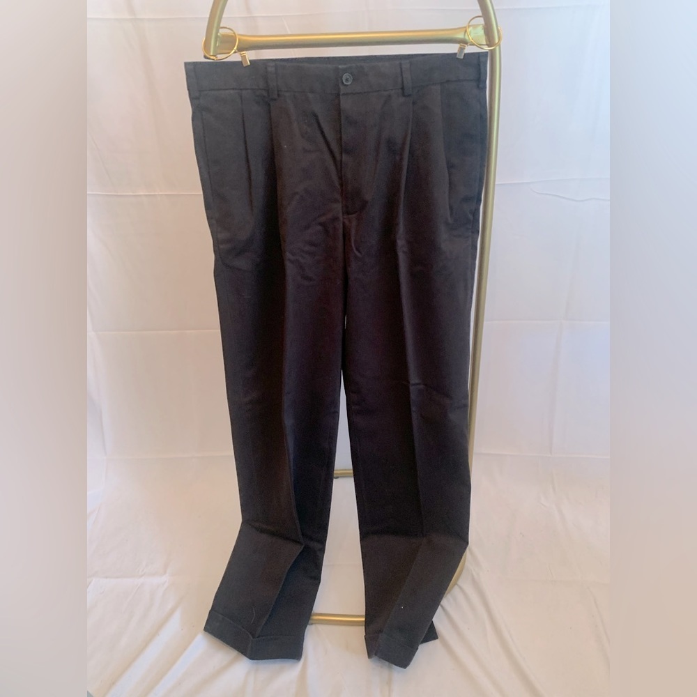 BROOKS Brothers Advantage Chino Elliot black W/35L/32 100% cotton pleated cuffed